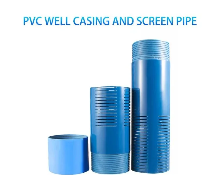 PVC Slotted Pipes with Thread for Water Wells Borehole